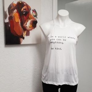 White high neck flowy tank